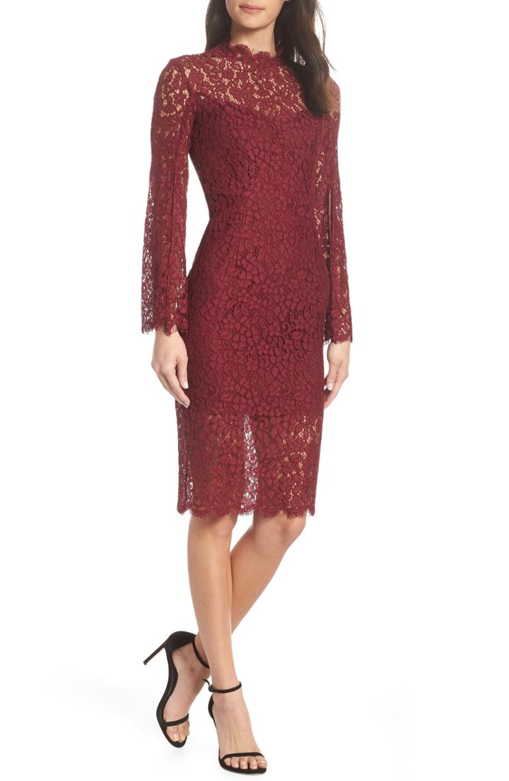 Women's Bardot Sienna Lace Cocktail Dress - Red