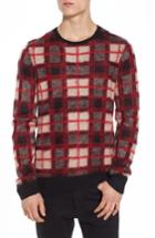 Men's The Rail Fuzzy Plaid Sweater - Red