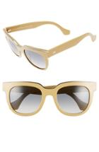 Women's Balenciaga Paris Rectangular 52mm Sunglasses - Shiny Brown/ Gradient Smoke