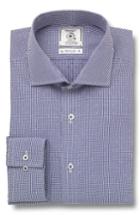 Men's Maker & Company Trim Fit Check Dress Shirt 34/35 - Blue