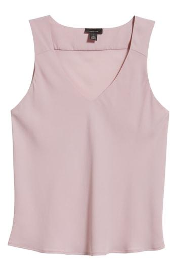 Women's Halogen V-neck Woven Tank, Size - Pink