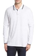 Men's Stone Rose Speckle Knit Long Sleeve Polo (s) - White