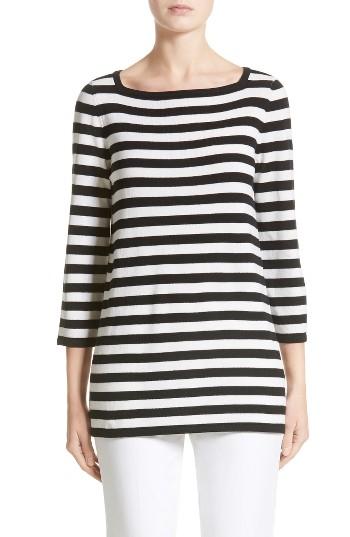 Women's Michael Kors Stripe Cashmere Tunic - Black