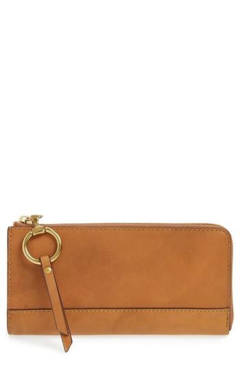 Women's Frye Large Ilana Harness Leather Zip Wallet - Brown