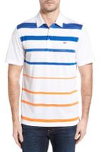 Men's Vineyard Vines Stripe Jersey Polo - White