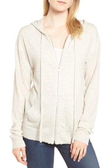 Women's Zadig & Voltaire Sixtine Bis Cashmere Zip Sweater Hoodie - Ivory