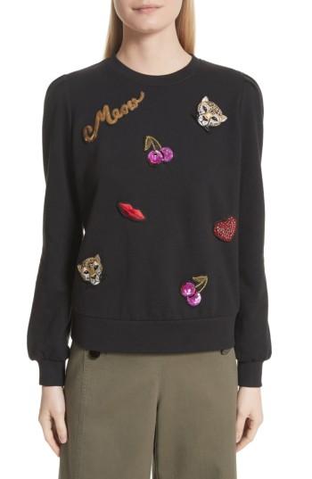 Women's Kate Spade New York Patch Sweatshirt - Black