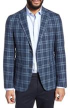 Men's Strong Suit Vanquish Trim Fit Plaid Linen Sport Coat