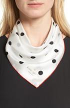 Women's Kate Spade New York Dancing Dot Silk Bandana, Size - Ivory