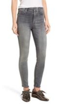 Women's Mother The Looker Frayed Ankle Skinny Jeans - Grey