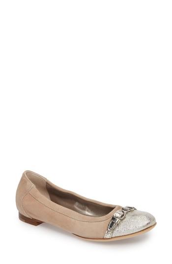 Women's Agl Cap Toe Ballet Flat Us / 35eu - Metallic