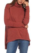 Women's Free People Split Back Turtleneck, Size - Red