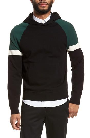 Men's Vince Colorblocked Pullover Hoodie - Black