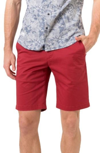 Men's 7 Diamonds Slim Fit Brushed Twill Shorts - Red