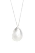 Women's All Blues Quail Eggshell Half Silver Pendant Necklace