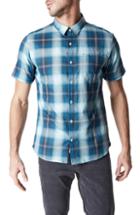 Men's 7 Diamonds Urban Spaceman Plaid Sport Shirt - Blue