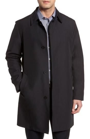 Men's Cole Haan Bonded Cotton Blend Raincoat - Black