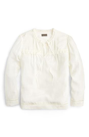 Women's J.crew Point Sur Silk Popover Blouse - Ivory