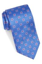 Men's David Donahue Medallion Silk Tie, Size X-long - Blue