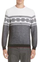 Men's Z Zegna Jacquard Wool Crewneck Sweater - Black