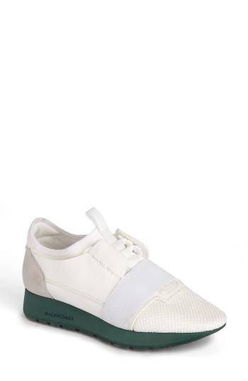 Women's Balenciaga Mixed Media Trainer Sneaker Us / 35eu - White