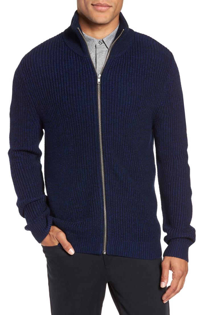 Men's Calibrate Rib Knit Zip Sweater - Blue