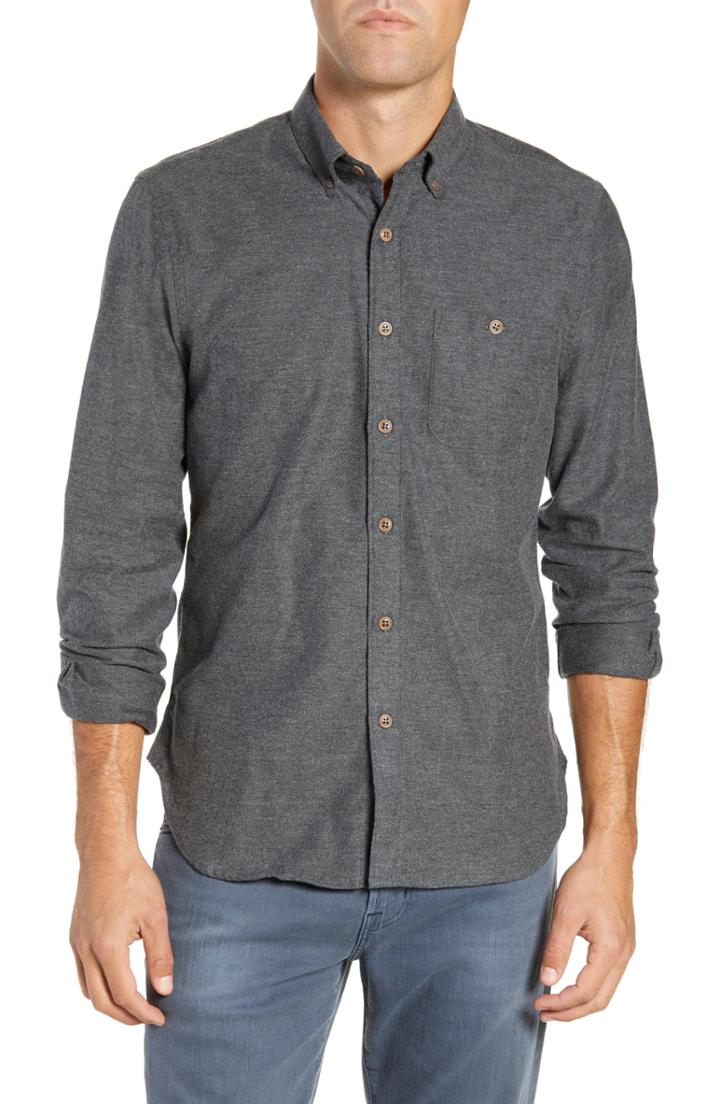 Men's Todd Snyder + Champion Brushed Cotton & Cashmere Twill Sport Shirt - Grey