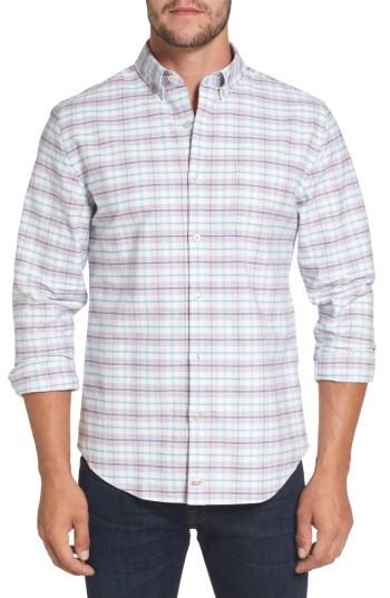 Men's Vineyard Vines Lockwood Slim Fit Check Sport Shirt, Size - Pink