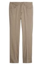 Men's Monte Rosso Flat Front Stretch Linen & Cotton Trousers - Brown