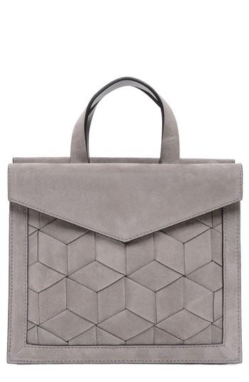 Welden Small Voyager Leather Convertible Satchel - Grey