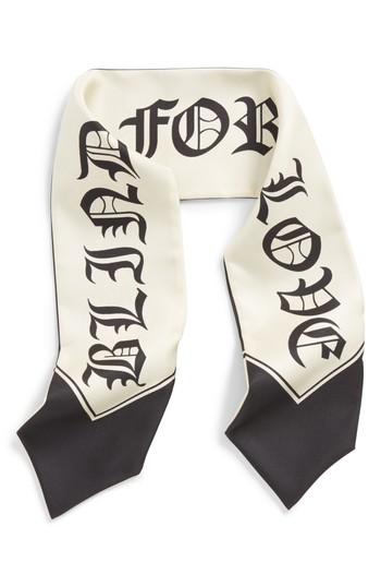 Women's Gucci Floral Print Silk Neckerchief Scarf, Size - Black