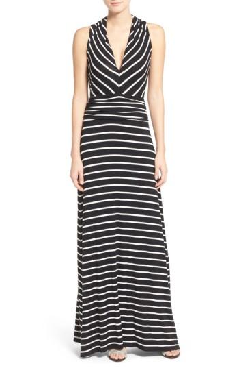 Women's Vince Camuto Stripe V-neck A-line Maxi Dress