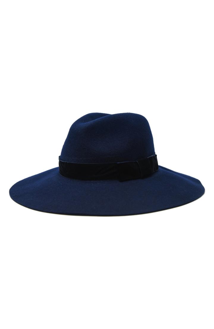 Women's Noake Goldie Wide Brim Wool Fedora - Blue