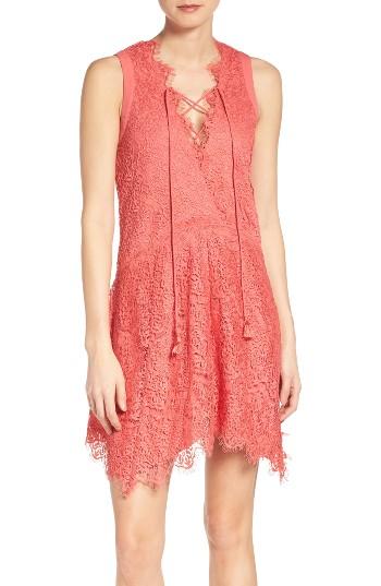 Women's Adelyn Rae Lace Shift Dress - Coral