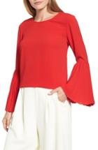 Women's Vince Camuto Pleated Bell Sleeve Blouse, Size - Red