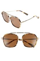 Women's Blanc & Eclare Vancouver 58mm Polarized Aviator Sunglasses - Tortoise/ Gold/ Solid Brown