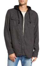 Men's Vans Never Mind Hooded Zip Shirt Jacket - Black