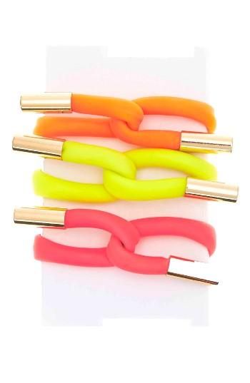 Love Is In The Hair Beach 3-pack Twister Hair Ties, Size - Orange