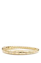 Women's David Yurman Pure Form Collectionpure Form Smooth 18k Gold Bracelet With Diamonds, 9.5mm