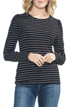 Women's Vince Camuto Ribbed Stripe Top - Black
