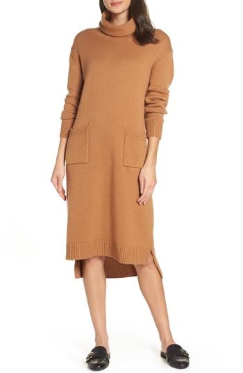 Women's Caara Turtleneck Sweater Dress - Orange