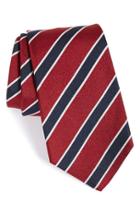 Men's Gitman Stripe Silk Tie, Size X-long - Burgundy
