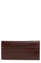 Smythson Mara Slim Croc Embossed Leather Travel Wallet - Blue