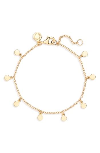 Women's J.crew Demi Fine 14k Gold Plate Dot Charm Bracelet