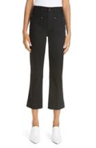 Women's Khaite Patch Pocket Crop Flare Jeans - Black