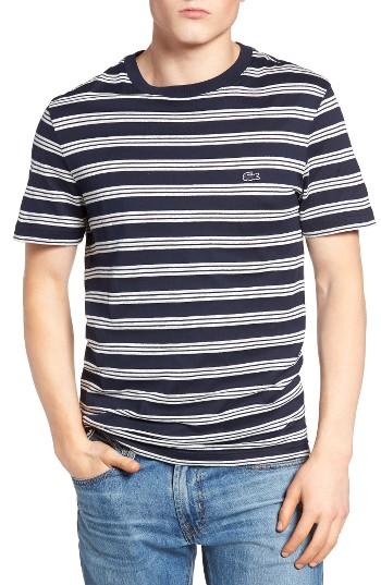 Men's Lacoste Stripe Cotton & Linen T-shirt