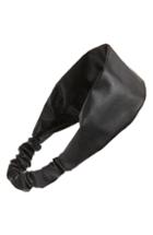 Tasha Faux Leather Head Wrap, Size - Black