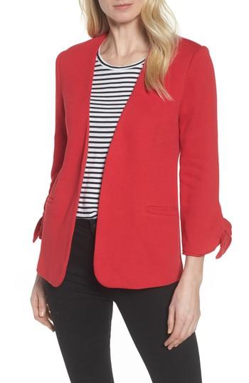 Women's Gibson Tie Sleeve Knit Blazer, Size - Red