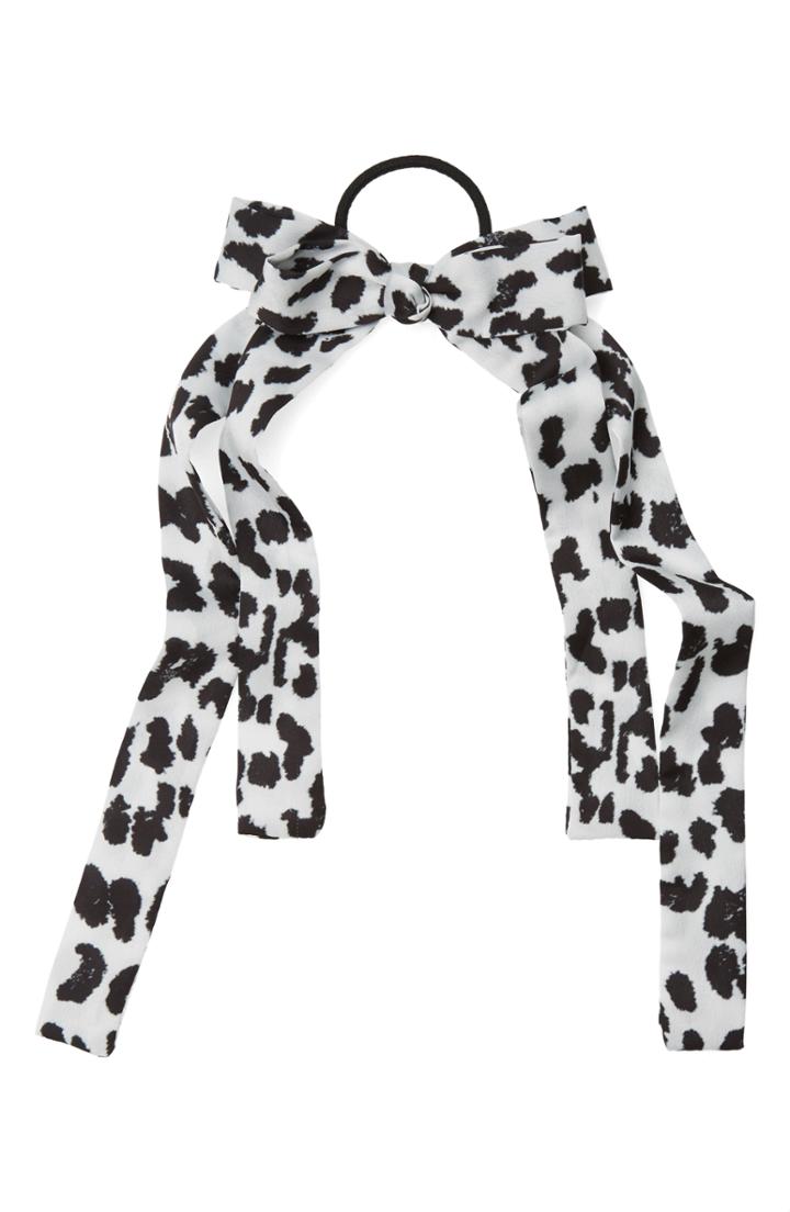 Cara Animal Print Satin Bow Ponytail Holder