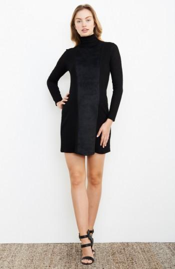 Women's Maternal American Turtleneck Maternity Dress - Black
